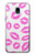 S2214 Pink Lips Kisses Etui Coque Housse pour Samsung Galaxy J3 (2018), J3 Star, J3 V 3rd Gen, J3 Orbit, J3 Achieve, Express Prime 3, Amp Prime 3
