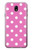 S2358 Pink Polka Dots Etui Coque Housse pour Samsung Galaxy J7 (2018), J7 Aero, J7 Top, J7 Aura, J7 Crown, J7 Refine, J7 Eon, J7 V 2nd Gen, J7 Star