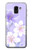 S2361 Purple White Flowers Etui Coque Housse pour Samsung Galaxy J6 (2018)
