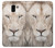 S2399 White Lion Face Etui Coque Housse pour Samsung Galaxy J6 (2018)