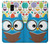S2521 Cute Nerd Owl Cartoon Etui Coque Housse pour Samsung Galaxy J6 (2018)