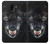 S2823 Black Wolf Blue Eyes Face Etui Coque Housse pour Samsung Galaxy J6 (2018)