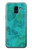 S3147 Aqua Marble Stone Etui Coque Housse pour Samsung Galaxy J6 (2018)