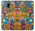 S3281 Colorful Hippie Flowers Pattern Etui Coque Housse pour Samsung Galaxy J6 (2018)