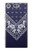 S3357 Navy Blue Bandana Pattern Etui Coque Housse pour Sony Xperia XZ1