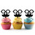 TA0674 Hipster Mask Cupcake Toppers Acrylique De Mariage Joyeux anniversaire pour Gâteau Partie Décoration 10 Pièces