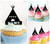 TA0851 Rouge Indien Tipi Tente Cupcake Toppers Acrylique De Mariage Joyeux anniversaire pour Gâteau Partie Décoration 10 Pièces