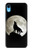 S1981 Wolf Howling at The Moon Etui Coque Housse pour iPhone XR