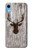 S2505 Reindeer Head Old Wood Texture Graphic Etui Coque Housse pour iPhone XR