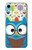 S2521 Cute Nerd Owl Cartoon Etui Coque Housse pour iPhone XR