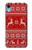 S2835 Christmas Reindeer Knitted Pattern Etui Coque Housse pour iPhone XR
