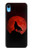 S2955 Wolf Howling Red Moon Etui Coque Housse pour iPhone XR
