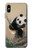 S2210 Panda Fluffy Art Painting Etui Coque Housse pour iPhone X, iPhone XS