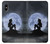 S2668 Mermaid Silhouette Moon Night Etui Coque Housse pour iPhone X, iPhone XS