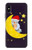 S2849 Cute Sleepy Owl Moon Night Etui Coque Housse pour iPhone X, iPhone XS