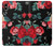 S3112 Rose Floral Pattern Black Etui Coque Housse pour iPhone XS Max