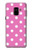 S2358 Pink Polka Dots Etui Coque Housse pour Samsung Galaxy A8 (2018)