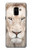 S2399 White Lion Face Etui Coque Housse pour Samsung Galaxy A8 (2018)