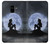 S2668 Mermaid Silhouette Moon Night Etui Coque Housse pour Samsung Galaxy A8 (2018)