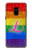 S2900 Rainbow LGBT Lesbian Pride Flag Etui Coque Housse pour Samsung Galaxy A8 (2018)