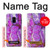 S2907 Violet Turquoise Pierre Etui Coque Housse pour Samsung Galaxy A8 (2018)