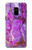 S2907 Purple Turquoise Stone Etui Coque Housse pour Samsung Galaxy A8 (2018)