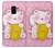 S3025 Pink Maneki Neko Lucky Cat Etui Coque Housse pour Samsung Galaxy A8 (2018)