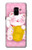 S3025 Pink Maneki Neko Lucky Cat Etui Coque Housse pour Samsung Galaxy A8 (2018)