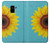 S3039 Vintage Sunflower Blue Etui Coque Housse pour Samsung Galaxy A8 (2018)