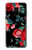 S3112 Rose Floral Pattern Black Etui Coque Housse pour Samsung Galaxy A8 (2018)