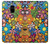 S3281 Colorful Hippie Flowers Pattern Etui Coque Housse pour Samsung Galaxy A8 (2018)