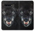 S2823 Black Wolf Blue Eyes Face Etui Coque Housse pour Samsung Galaxy S10
