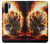 S0863 Hell Fire Skull Etui Coque Housse pour Huawei P30 Pro