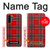 S2374 Motif Tartan Rouge Etui Coque Housse pour Huawei P30 Pro