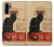 S2739 Chat Noir Black Cat Vintage Etui Coque Housse pour Huawei P30 Pro