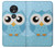 S3029 Cute Blue Owl Etui Coque Housse pour Motorola Moto G7 Play