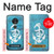 S3053 Marin Blue Anchor Etui Coque Housse pour Motorola Moto G7 Play