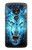 S0752 Blue Fire Grim Wolf Etui Coque Housse pour Motorola Moto G7 Power