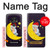 S2849 Mignon Lune Nuit Sleepy Chouette Etui Coque Housse pour Motorola Moto G7 Power
