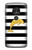 S2882 Black and White Striped Gold Dolphin Etui Coque Housse pour Motorola Moto G7 Power