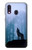S0935 Wolf Howling in Forest Etui Coque Housse pour Samsung Galaxy A40