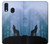 S0935 Wolf Howling in Forest Etui Coque Housse pour Samsung Galaxy A40