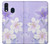 S2361 Purple White Flowers Etui Coque Housse pour Samsung Galaxy A40
