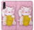 S3025 Pink Maneki Neko Lucky Cat Etui Coque Housse pour Samsung Galaxy A50