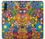 S3281 Colorful Hippie Flowers Pattern Etui Coque Housse pour Samsung Galaxy A50