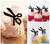 TA1092 Scissors Cupcake Toppers Acrylique De Mariage Joyeux anniversaire pour Gâteau Partie Décoration 10 Pièces