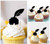 TA1126 Inkwell Feather Pen Cupcake Toppers Acrylique De Mariage Joyeux anniversaire pour Gâteau Partie Décoration 10 Pièces