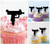 TA1129 Uzi Hand Gun Cupcake Toppers Acrylique De Mariage Joyeux anniversaire pour Gâteau Partie Décoration 10 Pièces