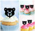 TA1178 Bear Head Cupcake Toppers Acrylique De Mariage Joyeux anniversaire pour Gâteau Partie Décoration 10 Pièces