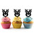 TA1198 Cute Deer Head Cupcake Toppers Acrylique De Mariage Joyeux anniversaire pour Gâteau Partie Décoration 10 Pièces